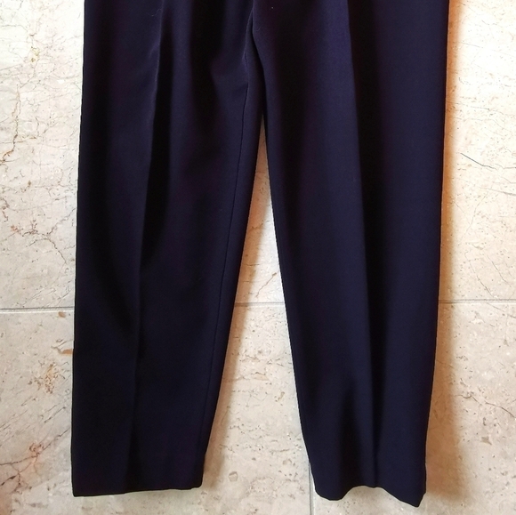 Vintage 90s High Waisted Wool Stretch Pants Blue - Picture 4 of 8